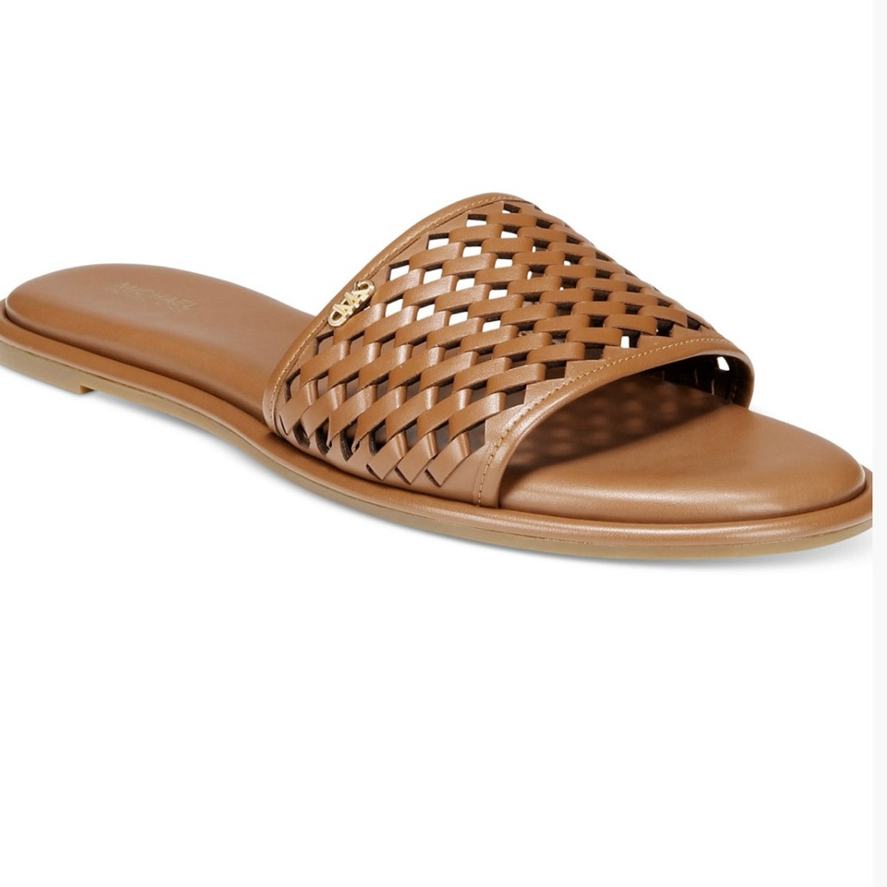 Michael Kors  slide sandales sz 9/12. New. Color Luggage .